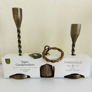 Threshold designed with Studio McGee 3pc Metal Taper Candle Holders and Snuffer